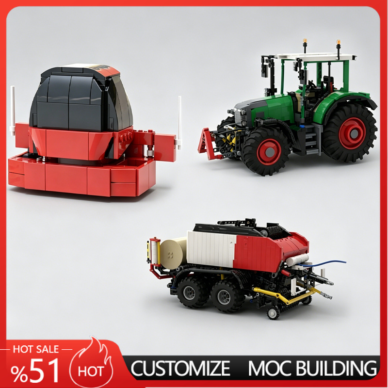 Agriculture Farming Certificate - NIEUWE groene boerderijtractor met rode balertrailer